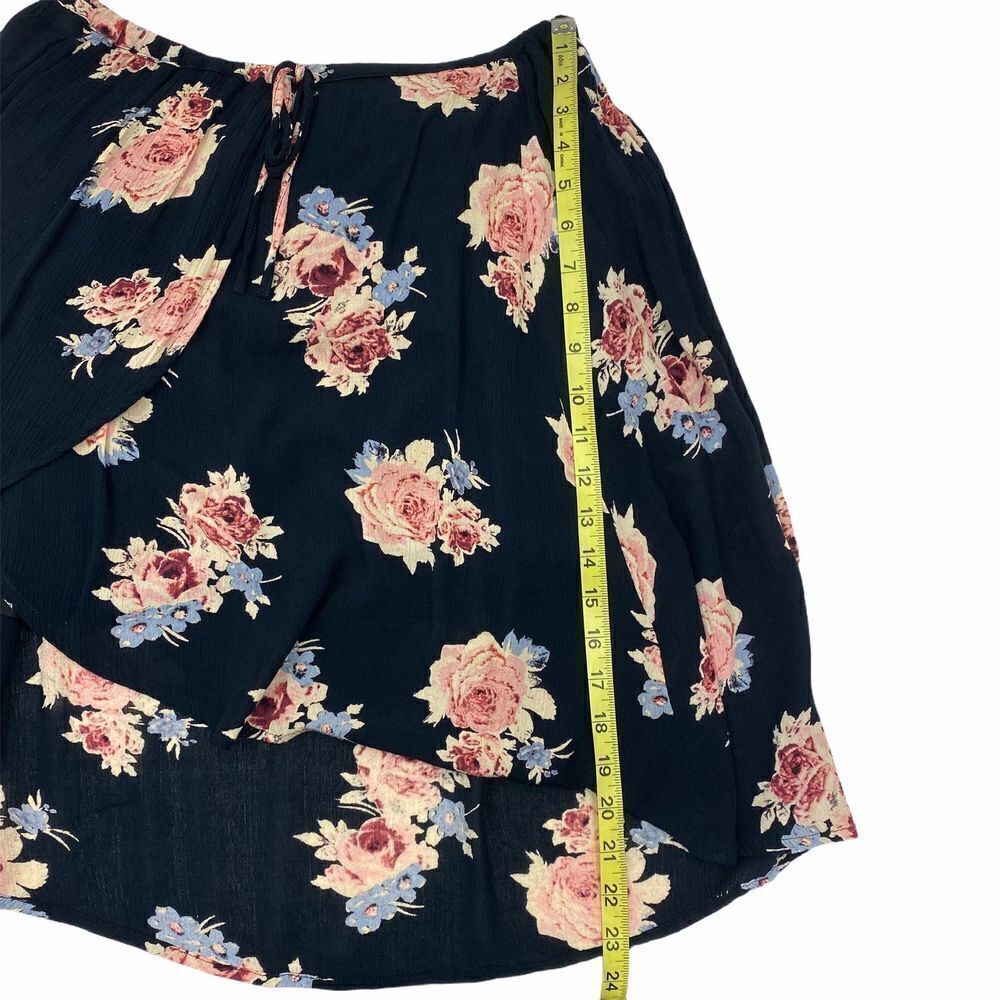 BAND of Gypsies Floral Faux Wrap Hibiscus Skirt M - Picture 5 of 6